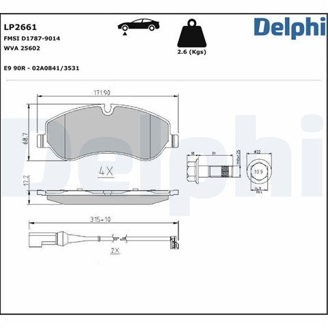Set Placute Frana,frana Disc Delphi Ford LP2661