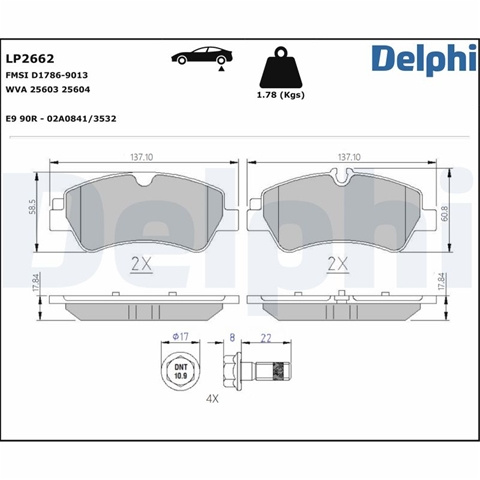 Set Placute Frana,frana Disc Delphi Ford LP2662