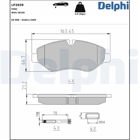 Set Placute Frana,frana Disc Delphi Iveco LP2039