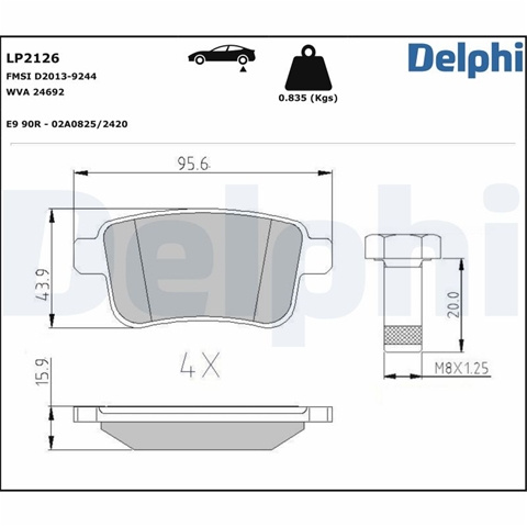 Set Placute Frana,frana Disc Delphi Mercedes-Benz LP2126