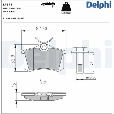 Set Placute Frana,frana Disc Delphi Mg LP571