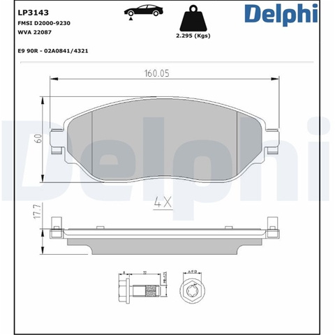 Set Placute Frana,frana Disc Delphi Nissan LP3143