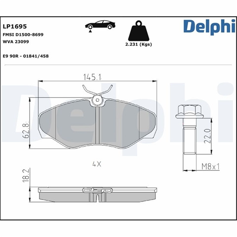 Set Placute Frana,frana Disc Delphi Opel LP1695