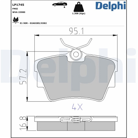 Set Placute Frana,frana Disc Delphi Opel LP1745