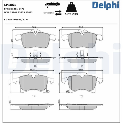 Set Placute Frana,frana Disc Delphi Opel LP1861