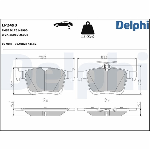 Set Placute Frana,frana Disc Delphi Roewe (Saic) LP2490