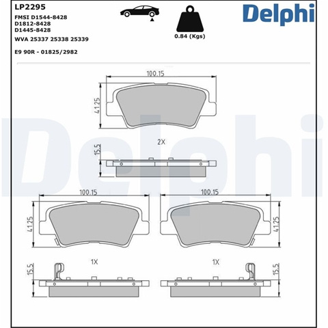 Set Placute Frana,frana Disc Delphi Ssangyong LP2295