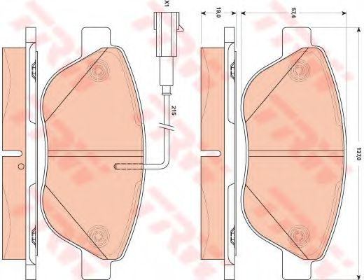 Set placute frana,frana disc FIAT 500 (312) (2007 - 2016) TRW GDB1879 piesa NOUA