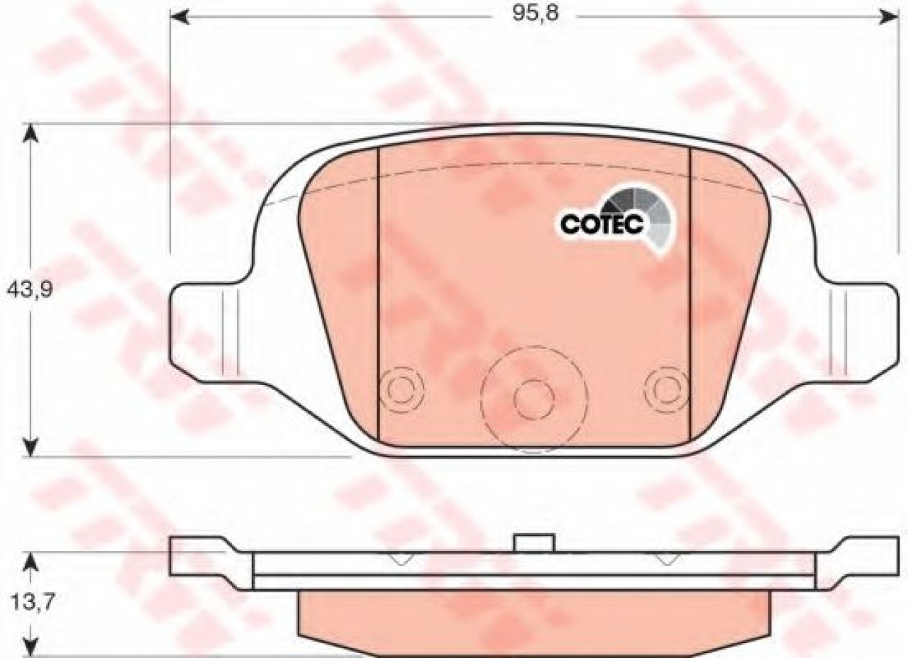 Set placute frana,frana disc FIAT 500 (312) (2007 - 2016) TRW GDB1384 piesa NOUA