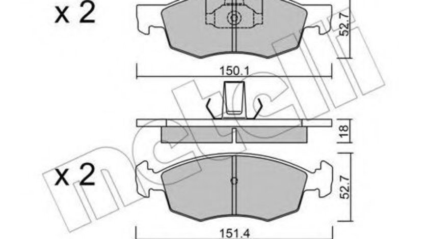 Set placute frana,frana disc FIAT ALBEA (178) (1996 - 2009) METELLI 22-0274-2 piesa NOUA