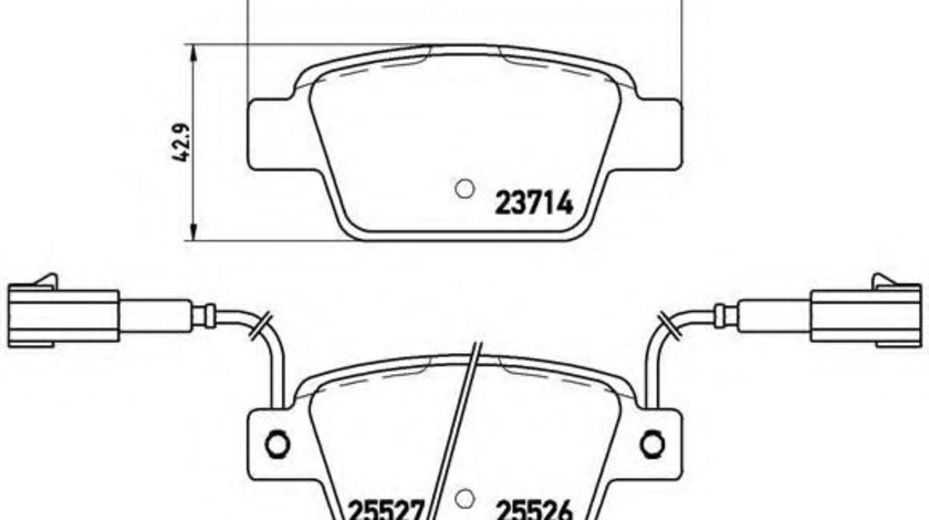 Set placute frana,frana disc FIAT BRAVO II (198) (2006 - 2016) BREMBO P 23 135 piesa NOUA