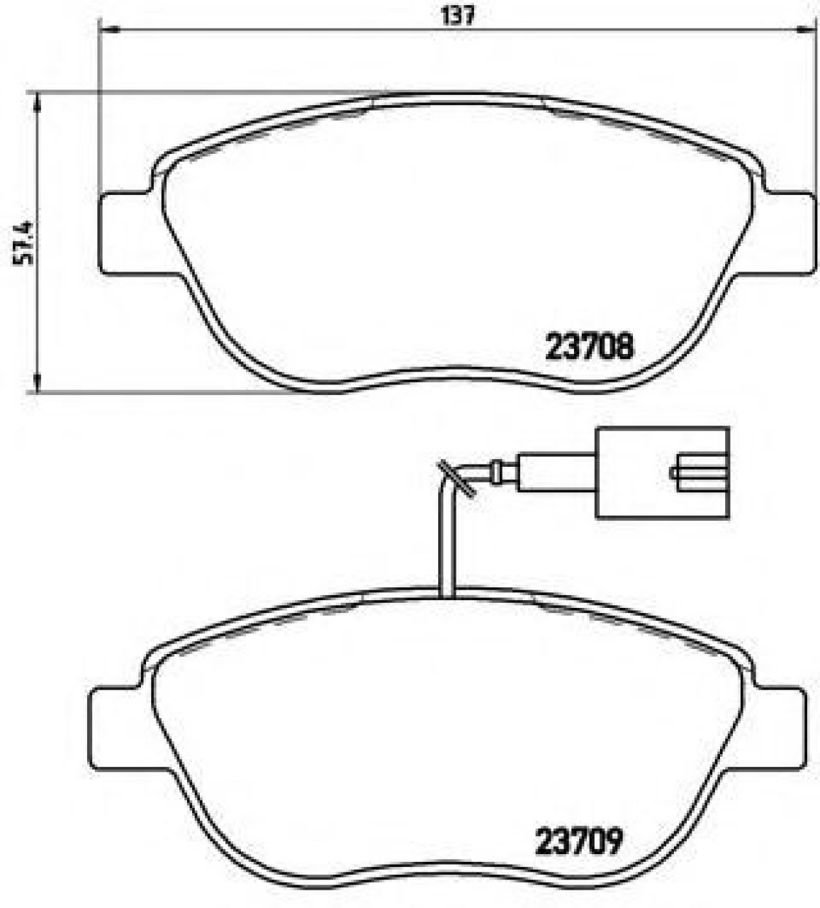 Set placute frana,frana disc FIAT DOBLO Combi (263) (2010 - 2016) BREMBO P 23 087 piesa NOUA