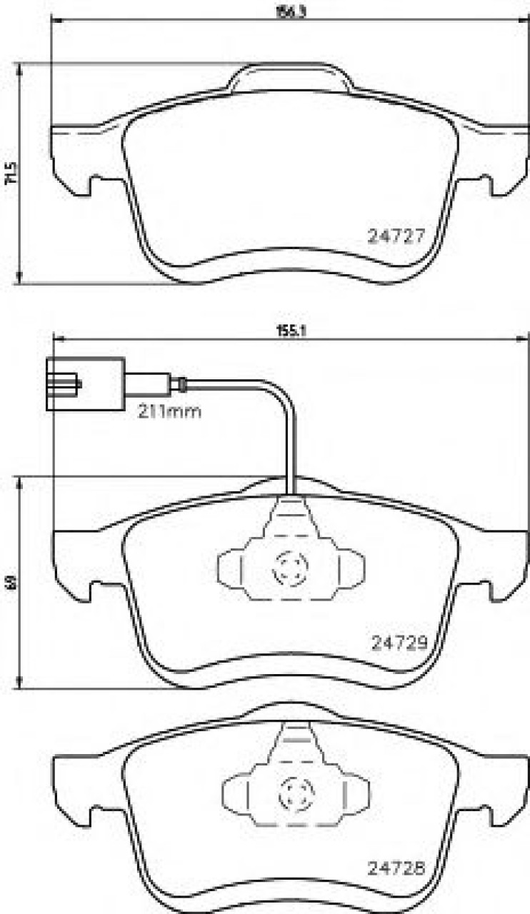 Set placute frana,frana disc FIAT DOBLO Combi (263) (2010 - 2016) TEXTAR 2472701 piesa NOUA