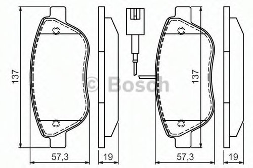 Set placute frana,frana disc FIAT DOBLO Combi (263) (2010 - 2016) BOSCH 0 986 494 464 piesa NOUA