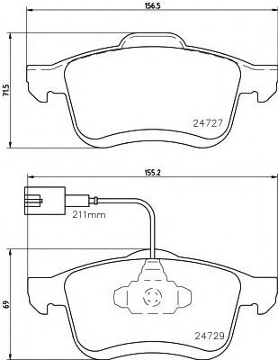Set placute frana,frana disc FIAT DOBLO Combi (263) (2010 - 2016) TEXTAR 2472901 piesa NOUA