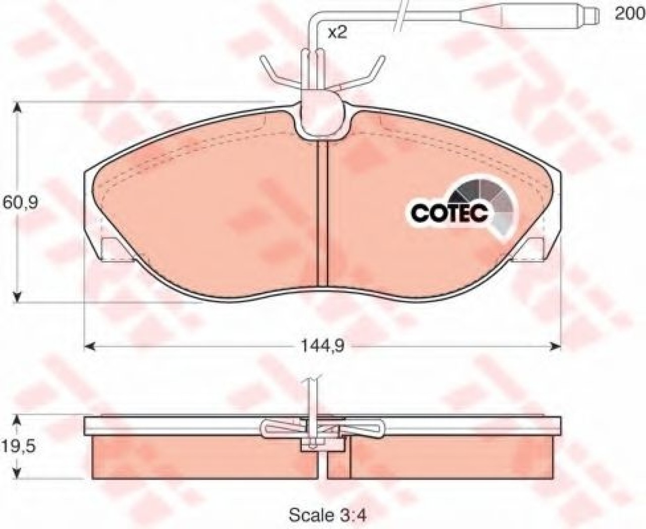 Set placute frana,frana disc FIAT DUCATO bus (230) (1994 - 2002) TRW GDB1105 piesa NOUA