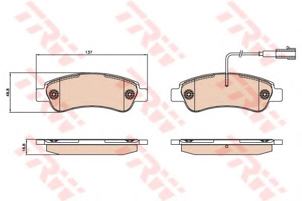 Set placute frana,frana disc FIAT DUCATO platou / sasiu (250, 290) (2006 - 2016) TRW GDB2068 piesa NOUA