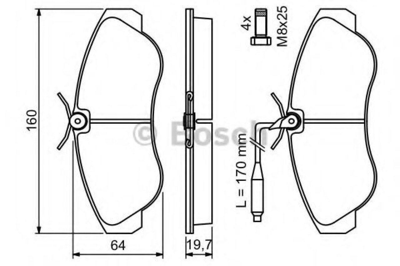 Set placute frana,frana disc FIAT DUCATO platou / sasiu (230) (1994 - 2002) BOSCH 0 986 424 031 piesa NOUA