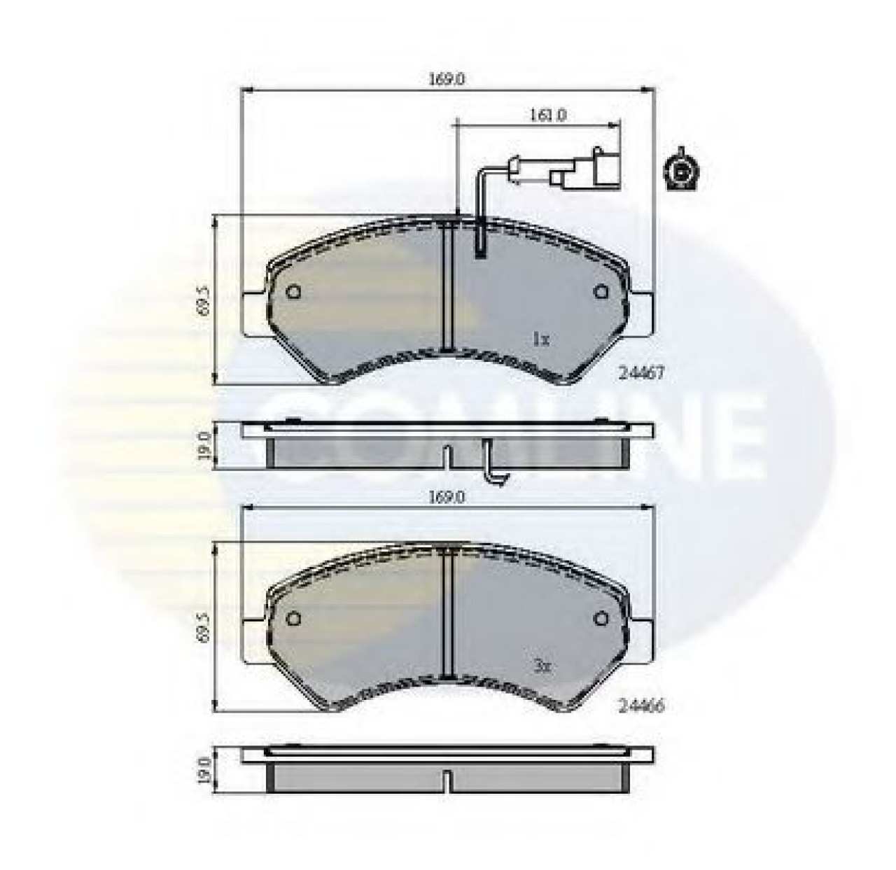 Set placute frana,frana disc FIAT DUCATO platou / sasiu (250, 290) (2006 - 2016) COMLINE CBP11623 piesa NOUA