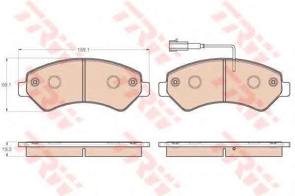 Set placute frana,frana disc FIAT DUCATO platou / sasiu (250, 290) (2006 - 2016) TRW GDB1982 piesa NOUA