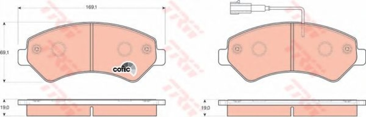 Set placute frana,frana disc FIAT DUCATO platou / sasiu (250, 290) (2006 - 2016) TRW GDB1703 piesa NOUA