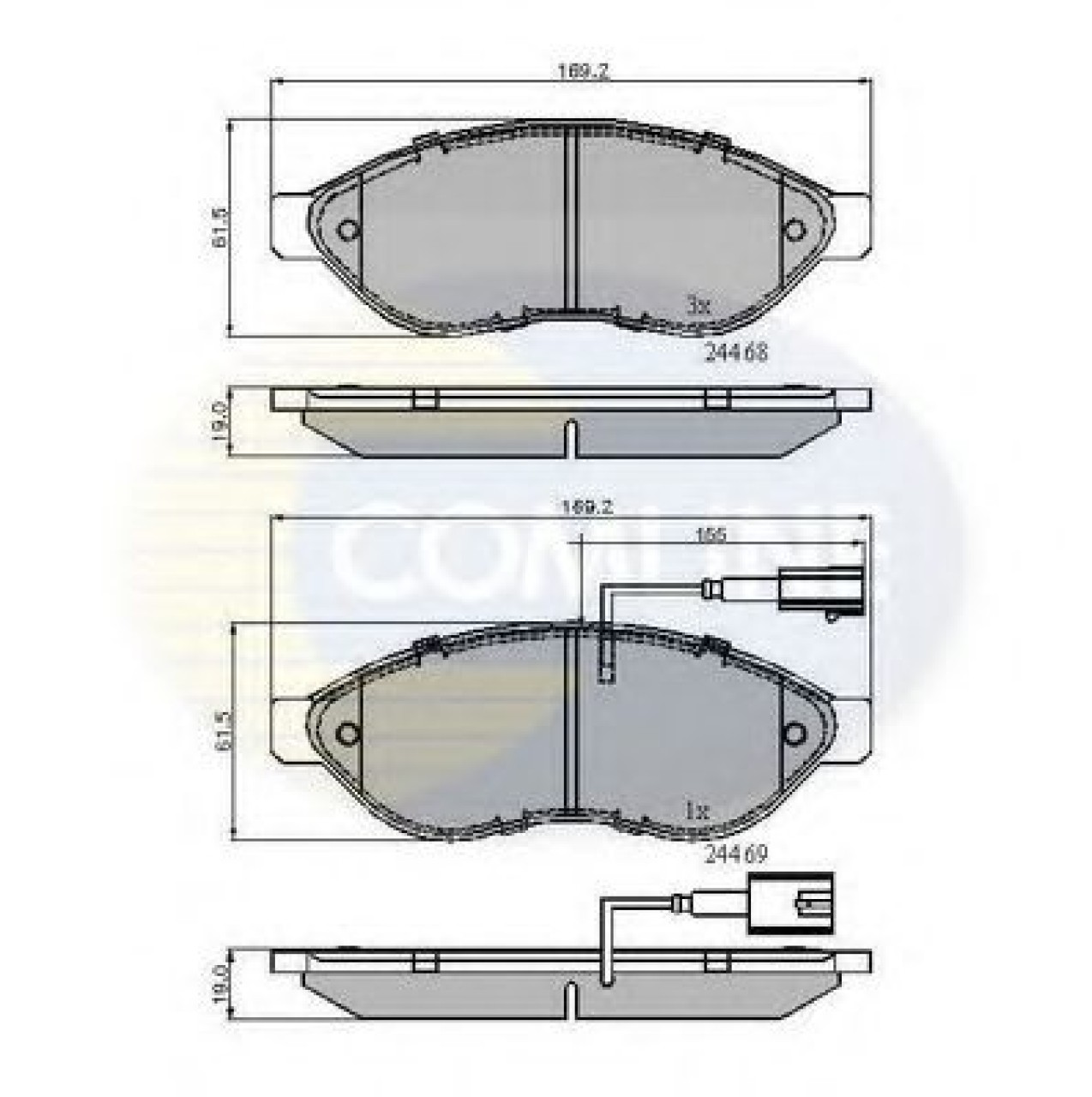 Set placute frana,frana disc FIAT DUCATO caroserie (250, 290) (2006 - 2016) COMLINE CBP11589 piesa NOUA