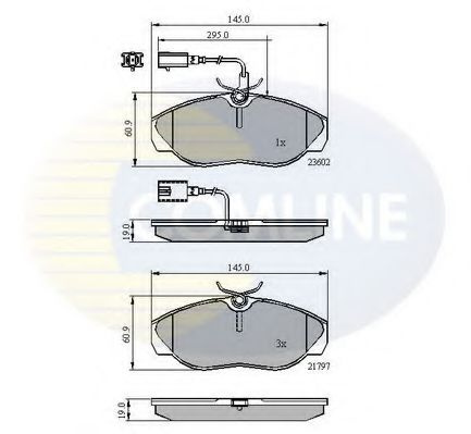 Set placute frana,frana disc FIAT DUCATO caroserie (230L) (1994 - 2002) COMLINE CBP11031 piesa NOUA