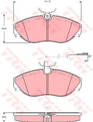 Set placute frana,frana disc FIAT DUCATO caroserie (230L) (1994 - 2002) TRW GDB1425 piesa NOUA