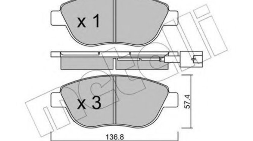 Set placute frana,frana disc FIAT DUCATO caroserie (250, 290) (2006 - 2016) METELLI 22-0322-0 piesa NOUA