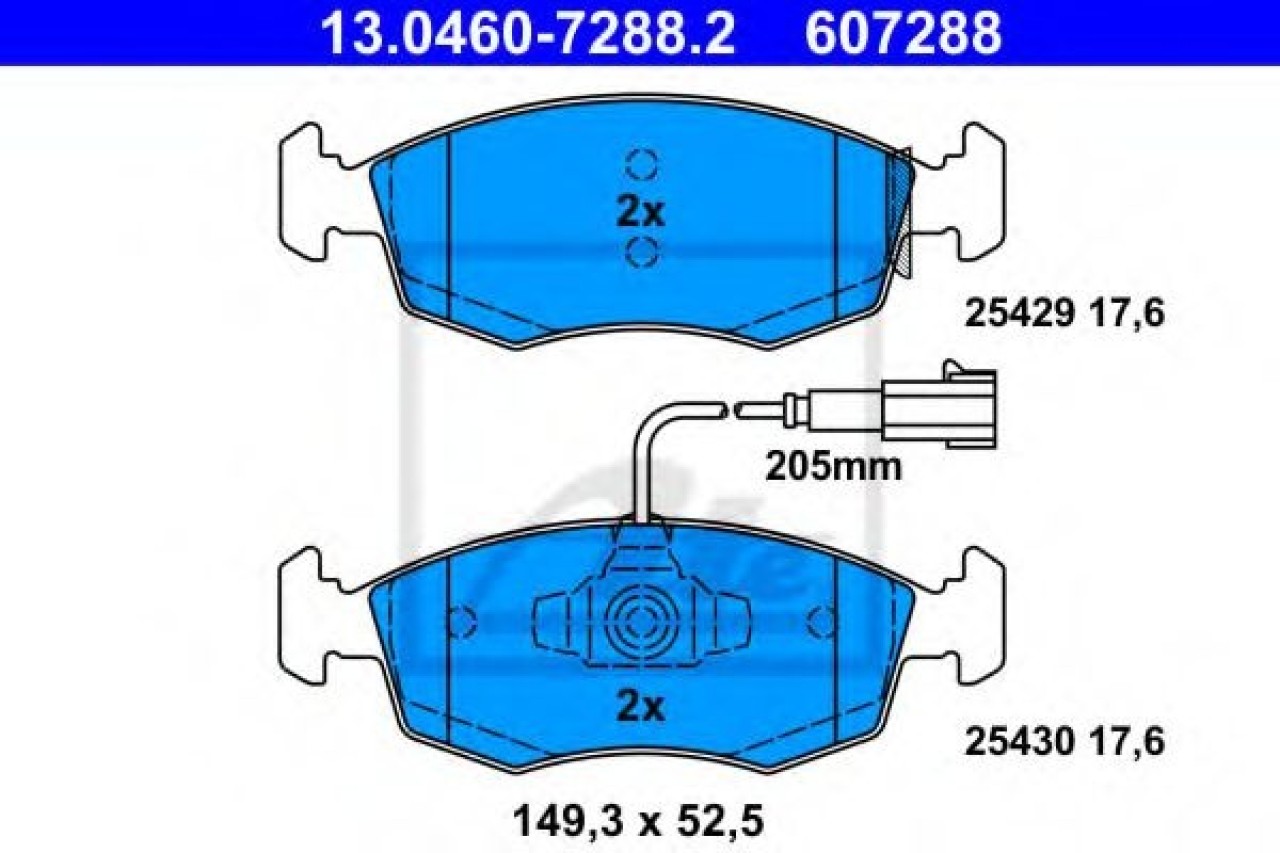 Set placute frana,frana disc FIAT GRANDE PUNTO (199) (2005 - 2016) ATE 13.0460-7288.2 piesa NOUA