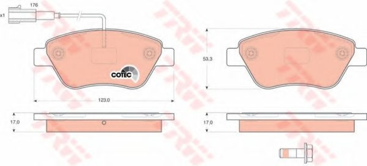 Set placute frana,frana disc FIAT IDEA (350) (2003 - 2016) TRW GDB1590 piesa NOUA