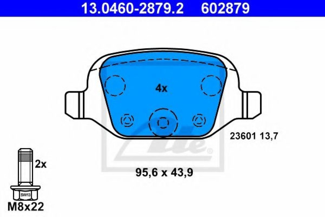 Set placute frana,frana disc FIAT IDEA (350) (2003 - 2016) ATE 13.0460-2879.2 piesa NOUA