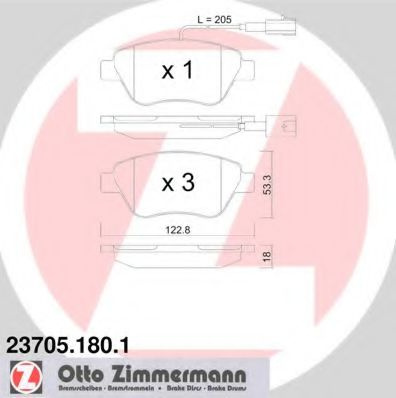 Set placute frana,frana disc FIAT LINEA (323) (2007 - 2016) ZIMMERMANN 23705.180.1 piesa NOUA