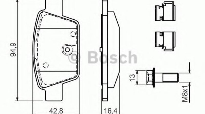 Set placute frana,frana disc FIAT MULTIPLA (186) (1999 - 2010) BOSCH 0 986 494 030 piesa NOUA