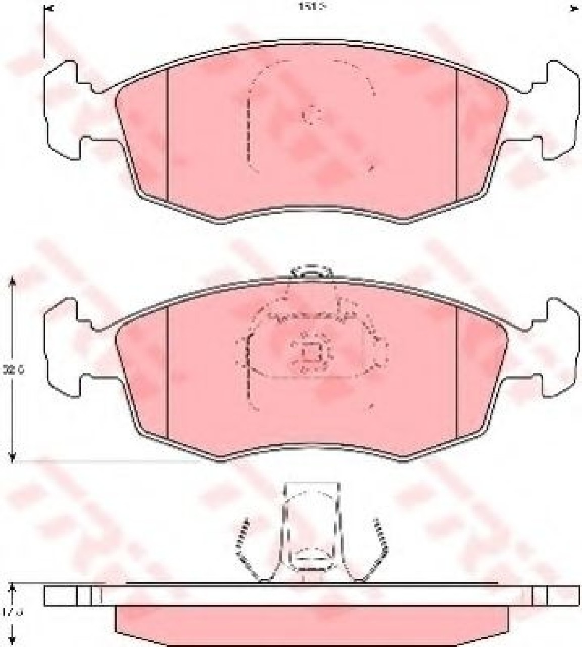 Set placute frana,frana disc FIAT PALIO Weekend (178DX) (1996 - 2016) TRW GDB1383 piesa NOUA