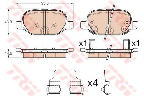 Set placute frana,frana disc FIAT PANDA (312) (2012 - 2016) TRW GDB1950 piesa NOUA