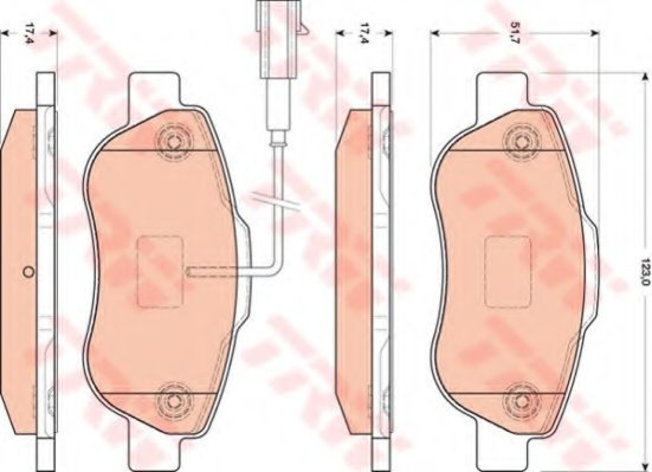 Set placute frana,frana disc FIAT PANDA Van (169) (2004 - 2016) TRW GDB1746 piesa NOUA