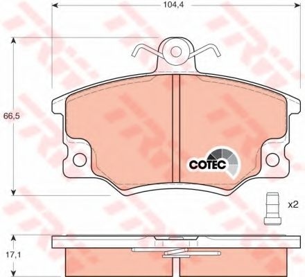 Set placute frana,frana disc FIAT PUNTO (176) (1993 - 1999) TRW GDB458 piesa NOUA