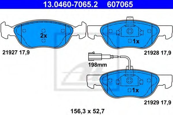 Set placute frana,frana disc FIAT PUNTO (176) (1993 - 1999) ATE 13.0460-7065.2 piesa NOUA