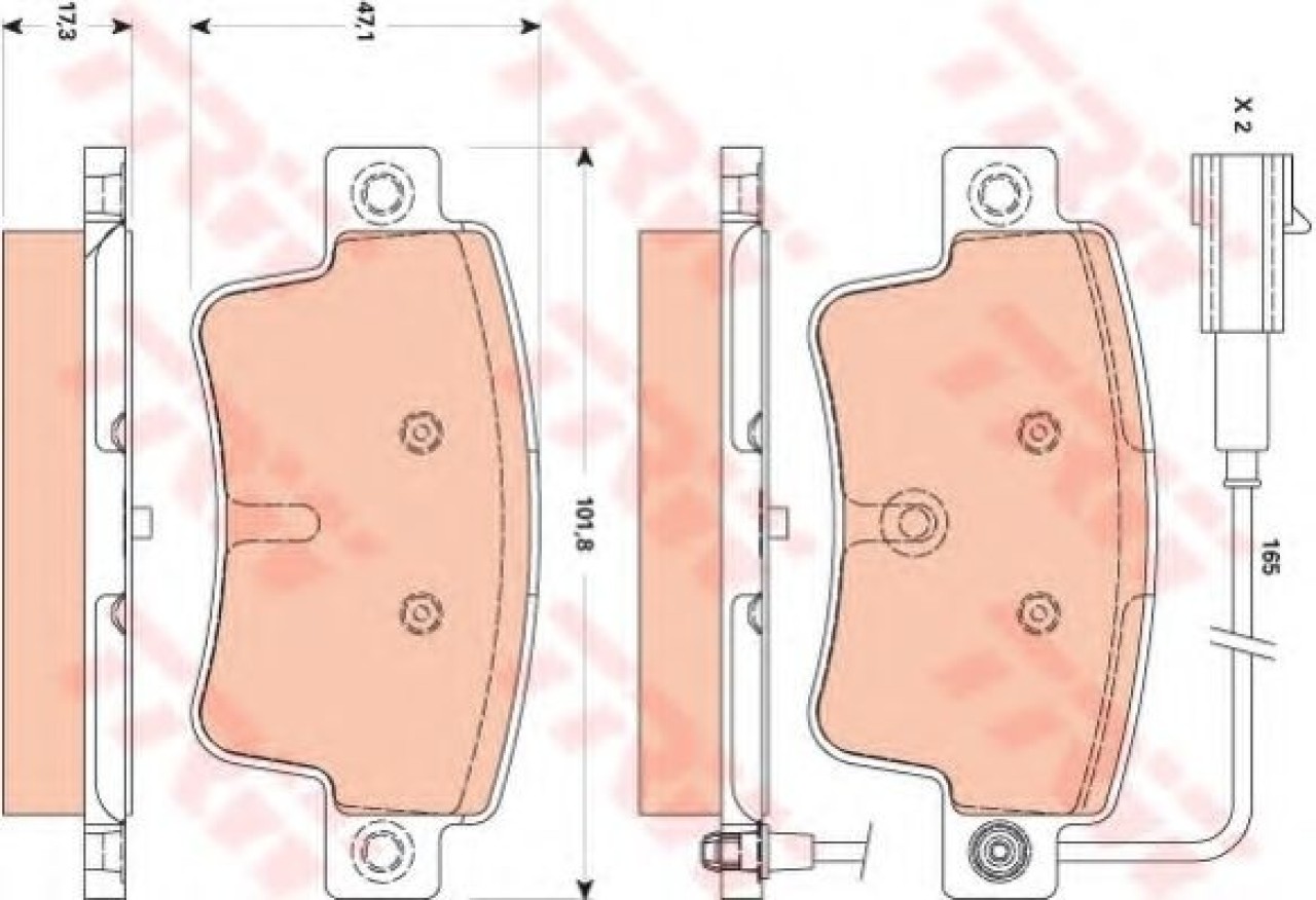 Set placute frana,frana disc FIAT PUNTO (199) (2012 - 2016) TRW GDB1872 piesa NOUA