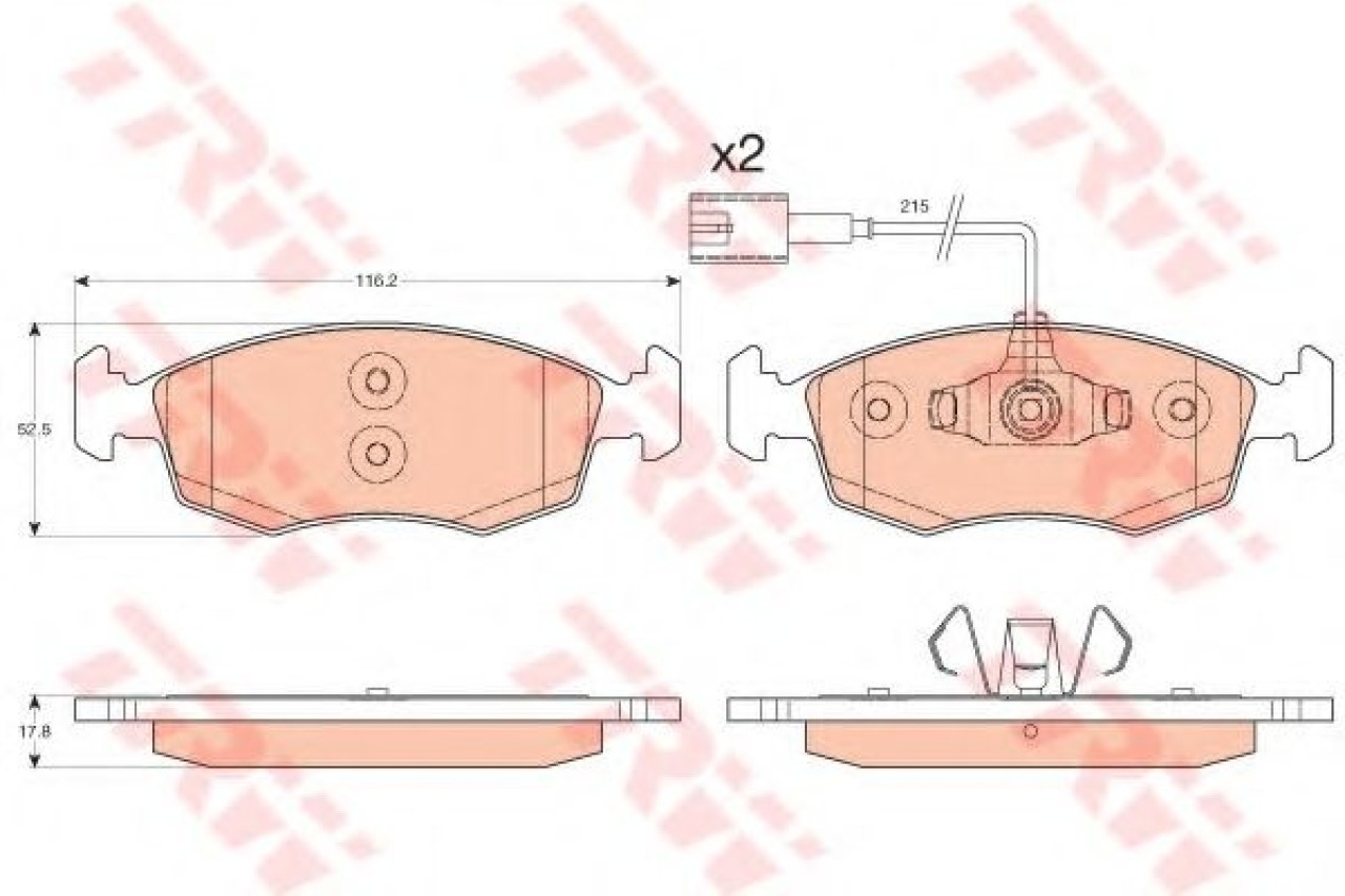 Set placute frana,frana disc FIAT PUNTO (199) (2012 - 2016) TRW GDB1900 piesa NOUA
