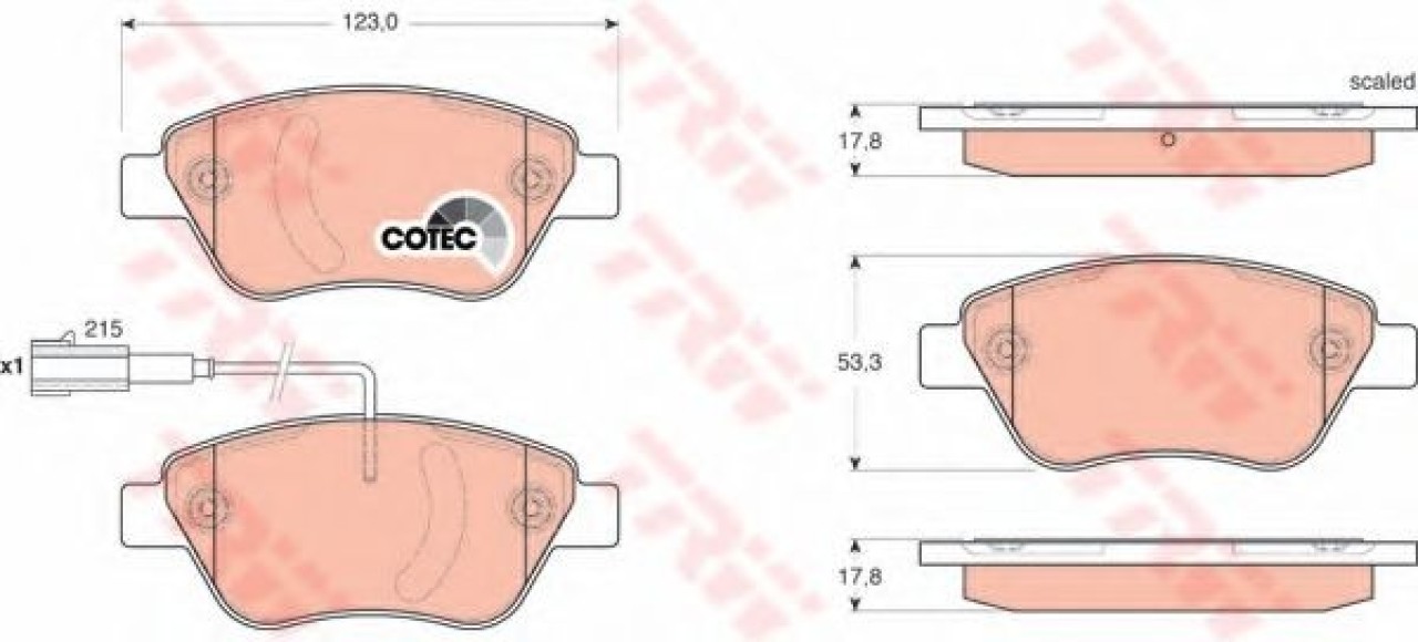 Set placute frana,frana disc FIAT PUNTO (199) (2012 - 2016) TRW GDB1654 piesa NOUA