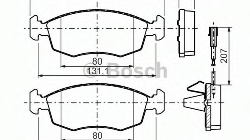 Set placute frana,frana disc FIAT PUNTO EVO (199) (2008 - 2016) BOSCH 0 986 494 463 piesa NOUA