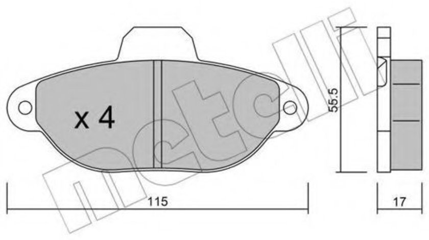 Set placute frana,frana disc FIAT PUNTO Van (188AX) (2000 - 2009) METELLI 22-0159-1 piesa NOUA