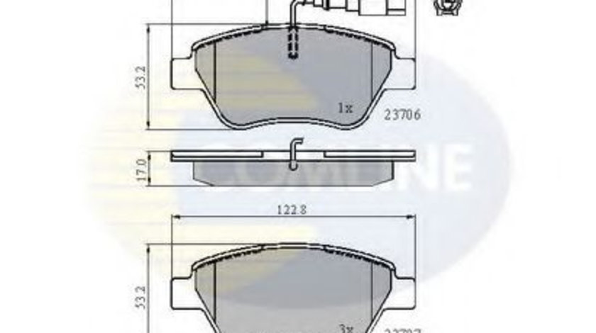 Set placute frana,frana disc FIAT QUBO (225) (2008 - 2016) COMLINE CBP11702 piesa NOUA