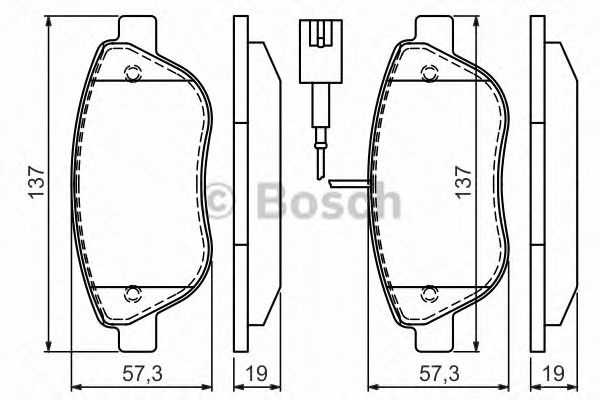 Set placute frana,frana disc FIAT QUBO (225) (2008 - 2016) BOSCH 0 986 494 464 piesa NOUA