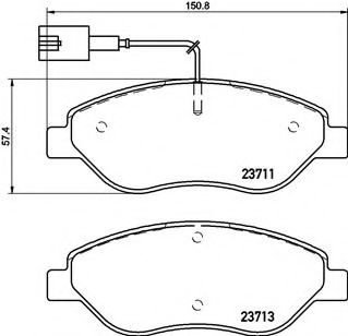 Set placute frana,frana disc FIAT STILO (192) (2001 - 2010) BREMBO P 23 145 piesa NOUA