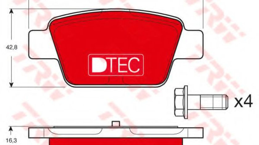 Set placute frana,frana disc FIAT STILO (192) (2001 - 2010) TRW GDB1485DTE piesa NOUA