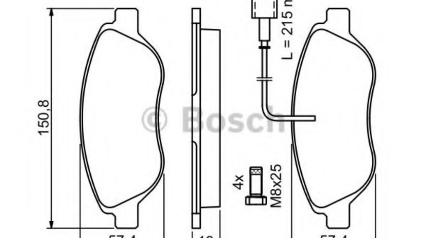 Set placute frana,frana disc FIAT STILO Multi Wagon (192) (2003 - 2008) BOSCH 0 986 424 595 piesa NOUA