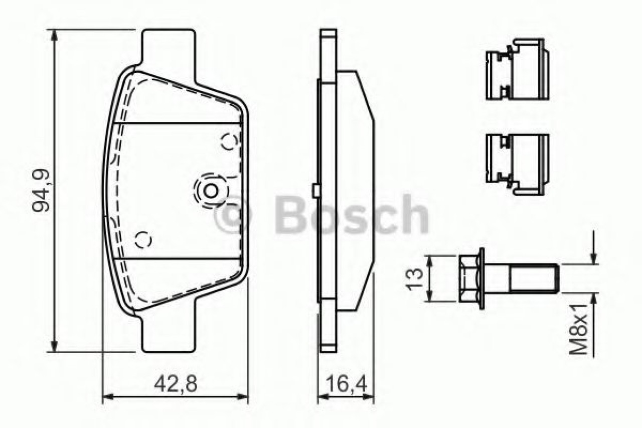 Set placute frana,frana disc FIAT STILO Multi Wagon (192) (2003 - 2008) BOSCH 0 986 494 030 piesa NOUA